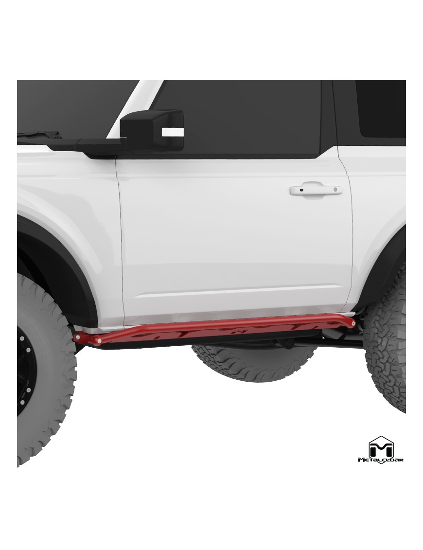Progi Overline mocowane do ramy, 2-drzwiowy, czarna powloka proszkowa, Ford Bronco 6G