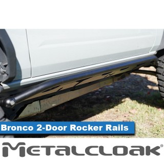 Progi Overline mocowane do ramy, 2-drzwiowy, czarna powloka proszkowa, Ford Bronco 6G METALCLOAK - ujęcie 2
