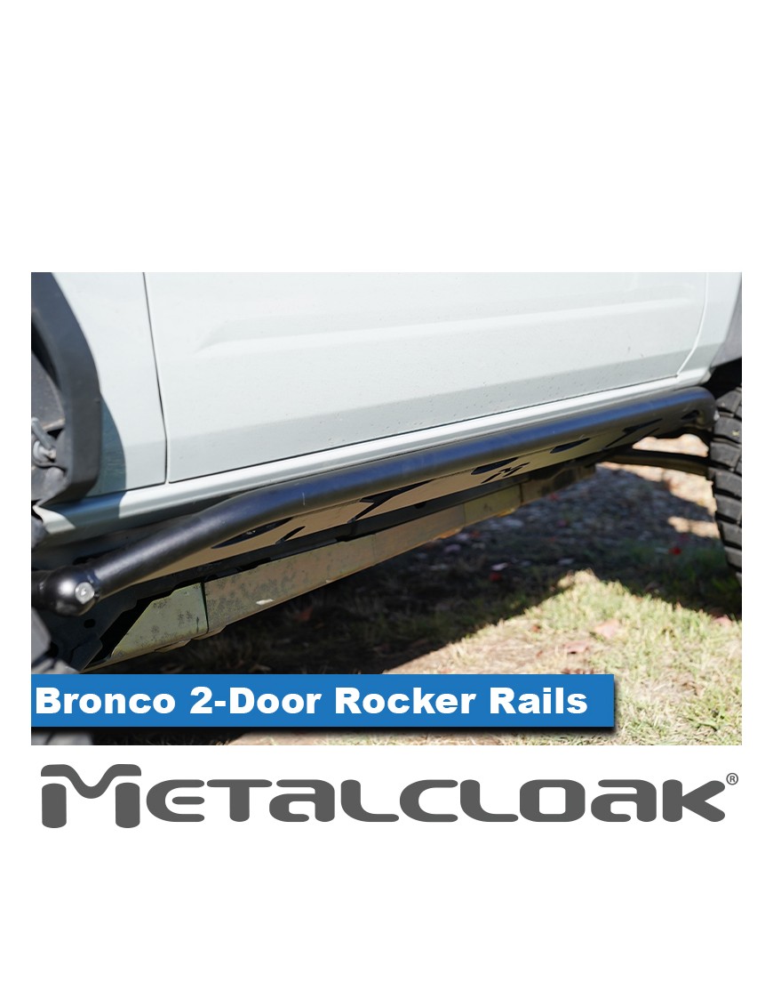 Progi Overline mocowane do ramy, 2-drzwiowy, czarna powloka proszkowa, Ford Bronco 6G