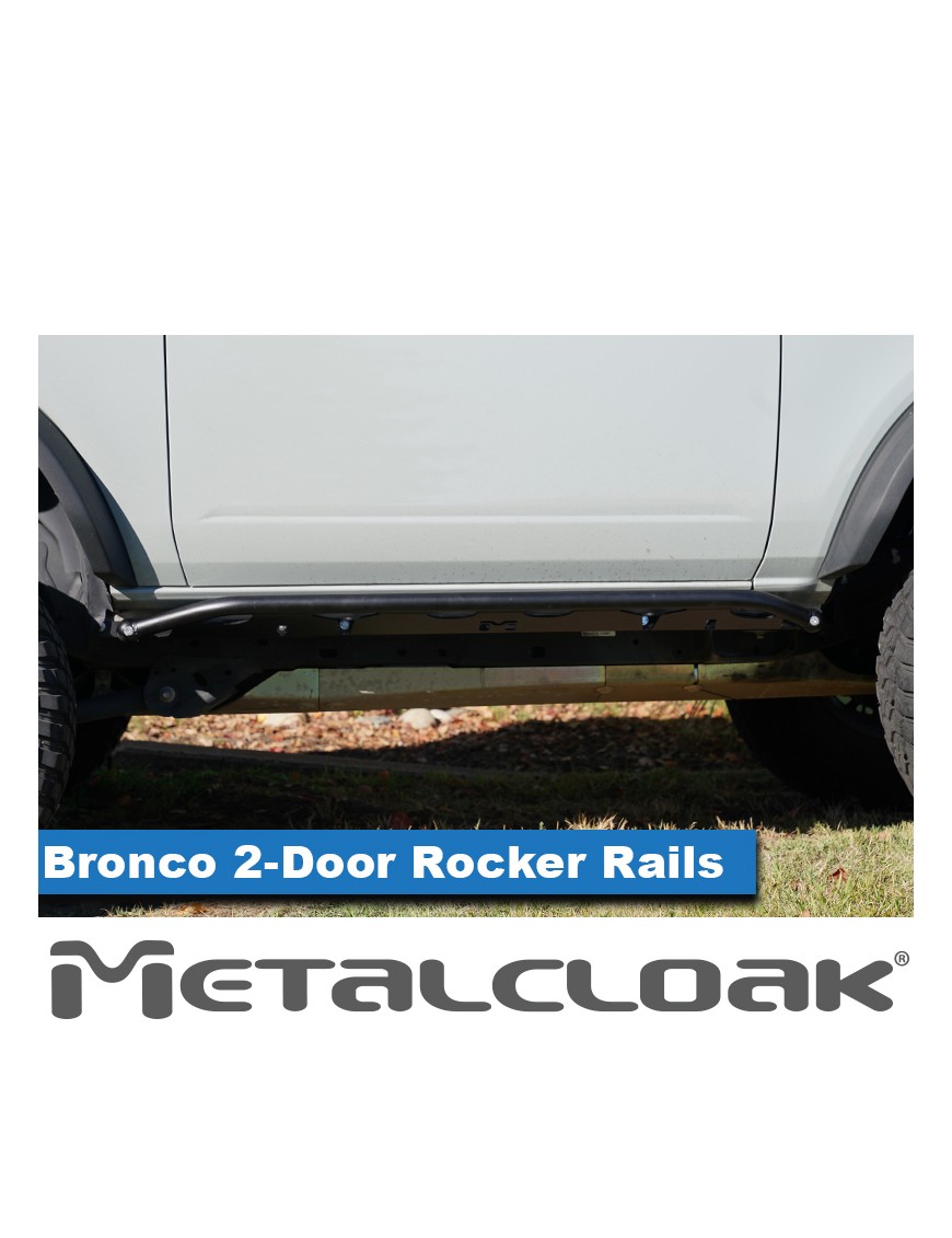 Progi Overline mocowane do ramy, 2-drzwiowy, czarna powloka proszkowa, Ford Bronco 6G