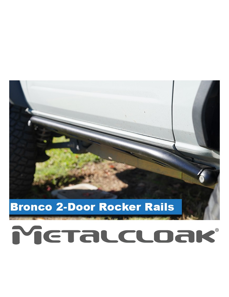 Progi Overline mocowane do ramy, 2-drzwiowy, czarna powloka proszkowa, Ford Bronco 6G