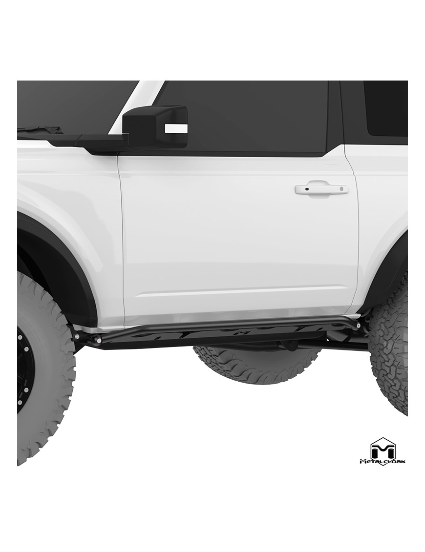 Progi Overline mocowane do ramy, 2-drzwiowy, czarna powloka proszkowa, Ford Bronco 6G