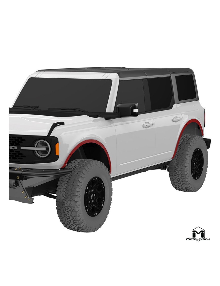 Zestaw Fender Delete, przod i tyl, 4-drzwiowy, czarna powloka proszkowa, Ford Bronco 6G
