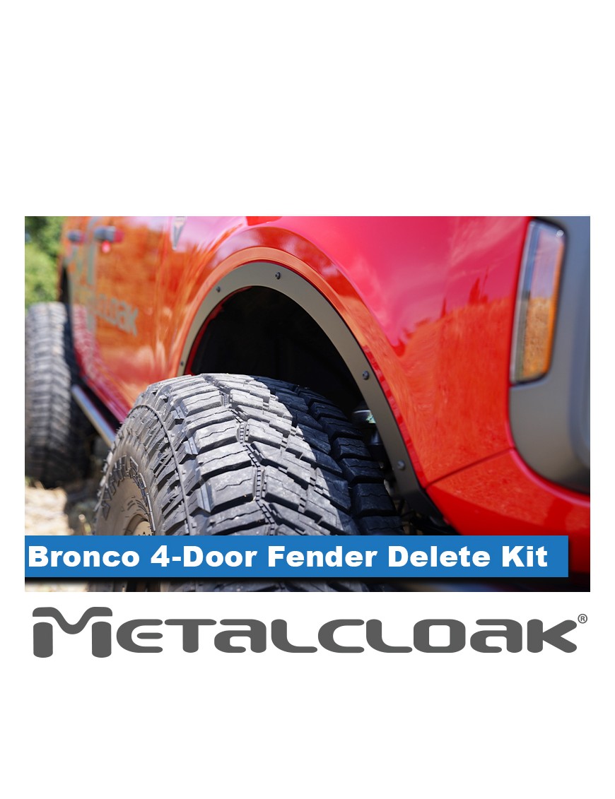 Zestaw Fender Delete, przod i tyl, 4-drzwiowy, czarna powloka proszkowa, Ford Bronco 6G