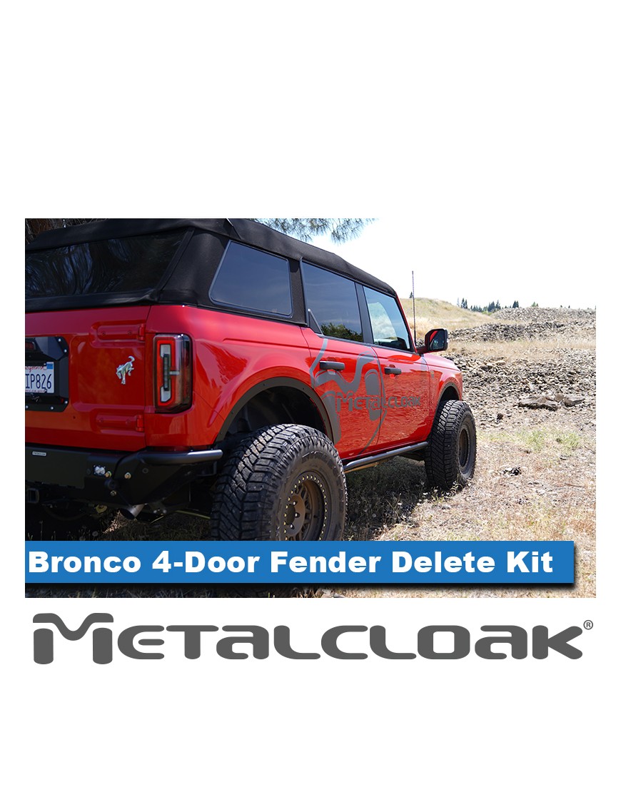 Zestaw Fender Delete, przod i tyl, 4-drzwiowy, czarna powloka proszkowa, Ford Bronco 6G