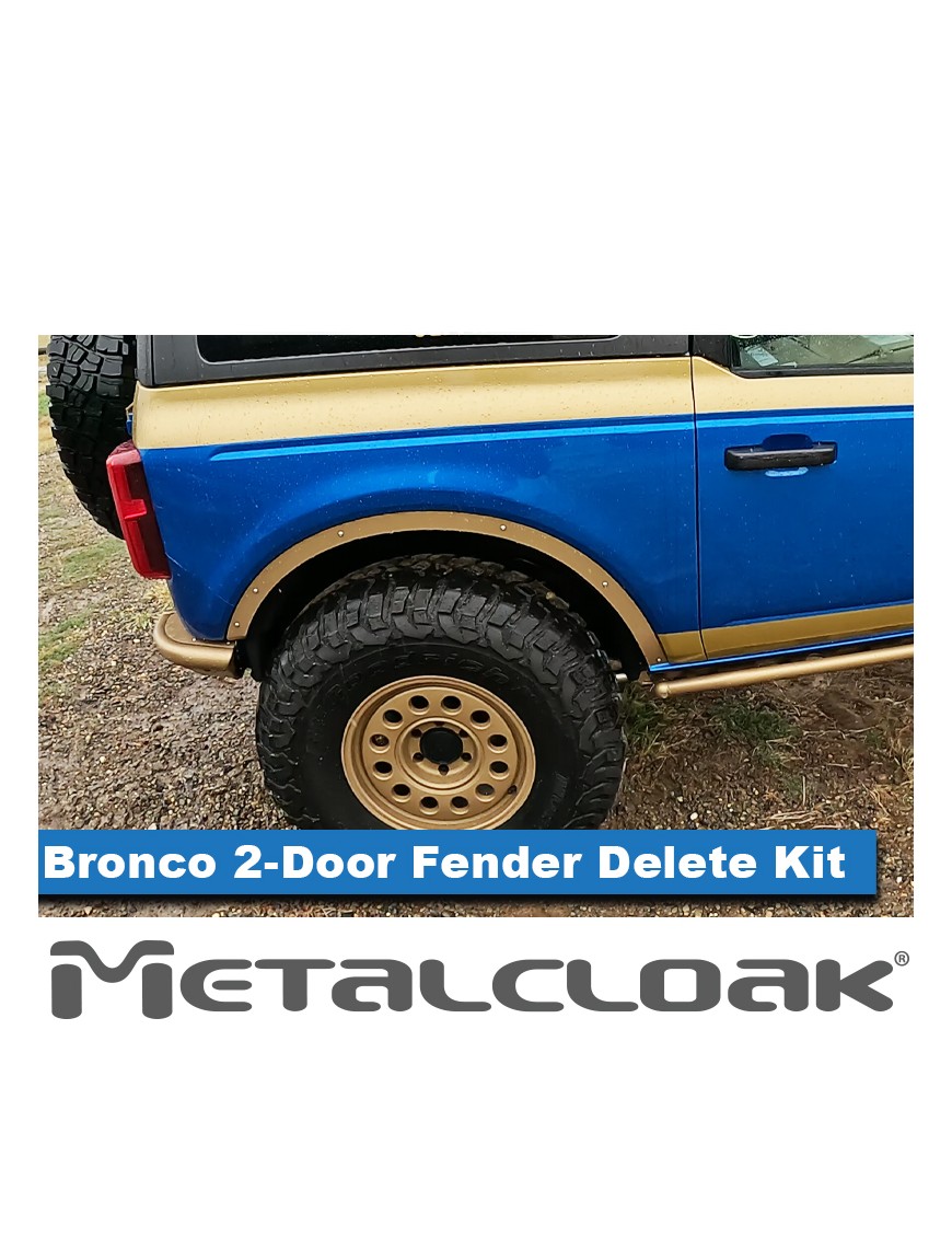 Zestaw Fender Delete, przod i tyl, 2-drzwiowy, czarna powloka proszkowa, Ford Bronco 6G
