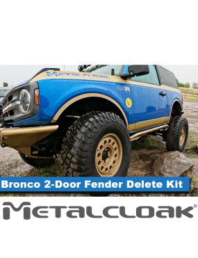 Zestaw Fender Delete, przod i tyl, 2-drzwiowy, czarna powloka proszkowa, Ford Bronco 6G