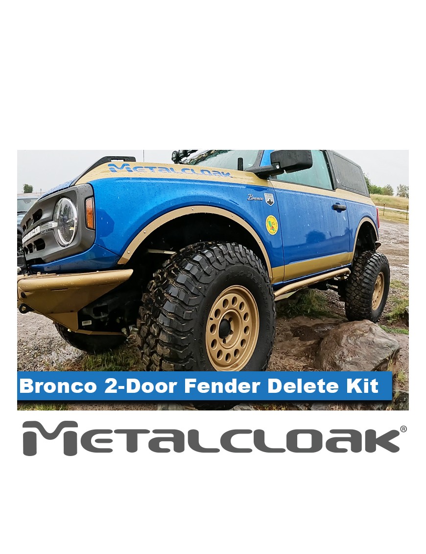 Zestaw Fender Delete, przod i tyl, 2-drzwiowy, czarna powloka proszkowa, Ford Bronco 6G