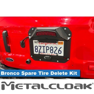 Zestaw usuwajacy nosnik kola zapasowego z relokacja tablicy, czarna powloka proszkowa, Ford Bronco 6G METALCLOAK - ujęcie 2