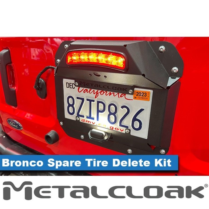 Zestaw usuwajacy nosnik kola zapasowego z relokacja tablicy, czarna powloka proszkowa, Ford Bronco 6G METALCLOAK - ujęcie 5