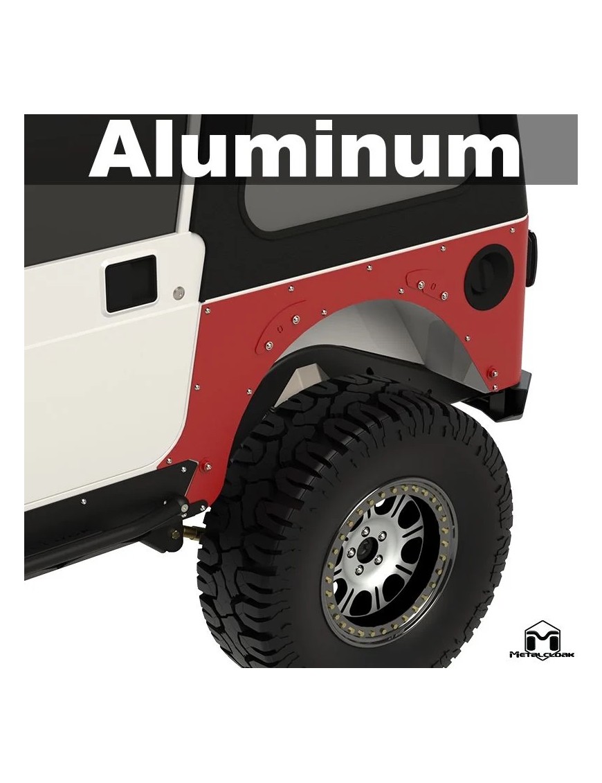 Przedluzone oslony naroznikow, para, TJ Wrangler, aluminium