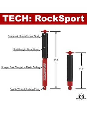 Amortyzatory RockSport RED Long Travel tylne, para, TJ/LJ