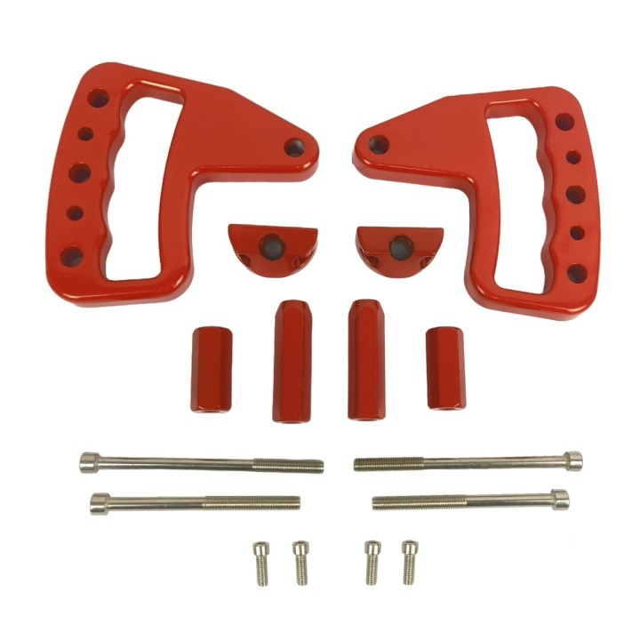 Aluminiowe Uchwyty Wrangler JK Przód Kierowca/Pasażer Czerwone Nomadtech