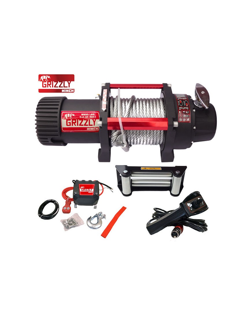 Wyciągarka Grizzly Winch 8500 lbs 150:1, lina stalowa