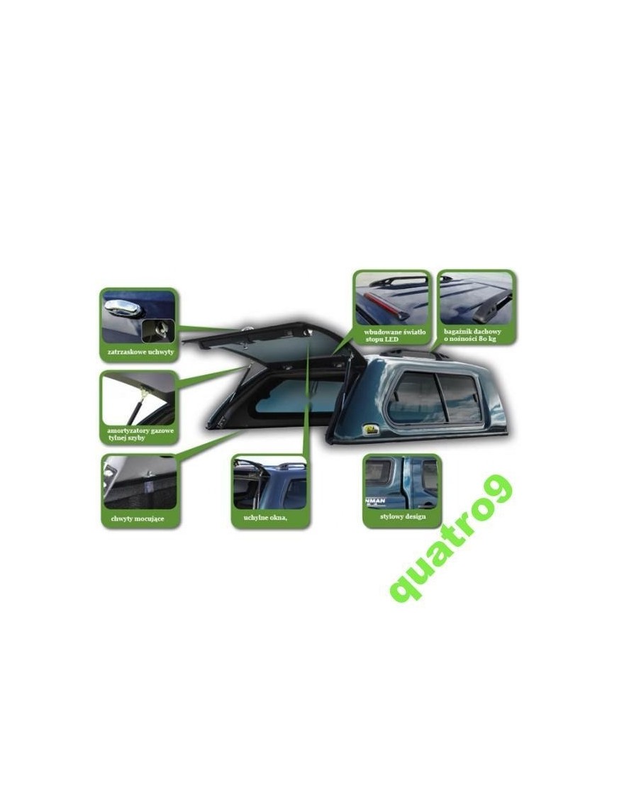 Zabudowa skrzyni ładunkowej Ironman 4x4 ABS z oknami uchylnymi — Mitsubishi L200 od 2006