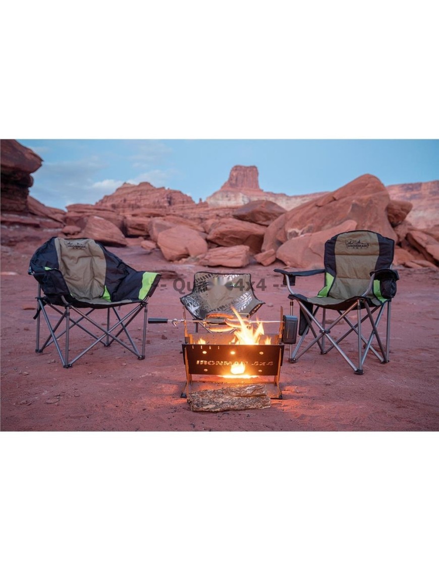 Zestaw ogniskowy Ironman 4x4: palenisko Portable Fire Pit i rożen elektryczny