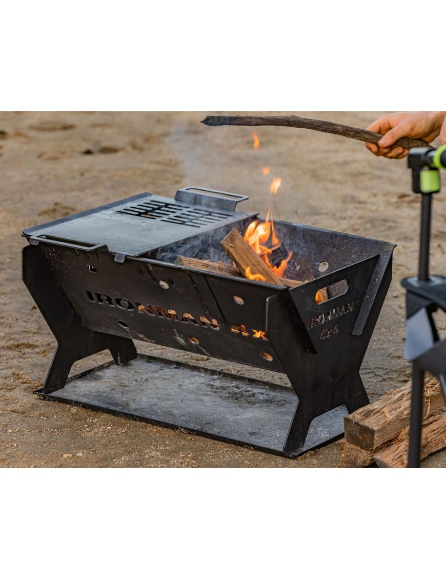 Palenisko turystyczne Ironman 4x4 Portable Fire Pit, stal 3 mm, 530 x 400 x 300 mm
