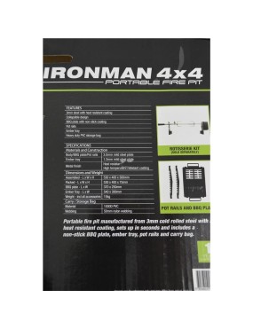 Zestaw ogniskowy Ironman 4x4: palenisko Portable Fire Pit i rożen elektryczny