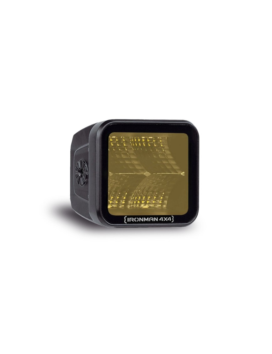 Lampa LED Ironman 4x4 Bright Cube 20 W, bursztynowa, wiązka rozproszona