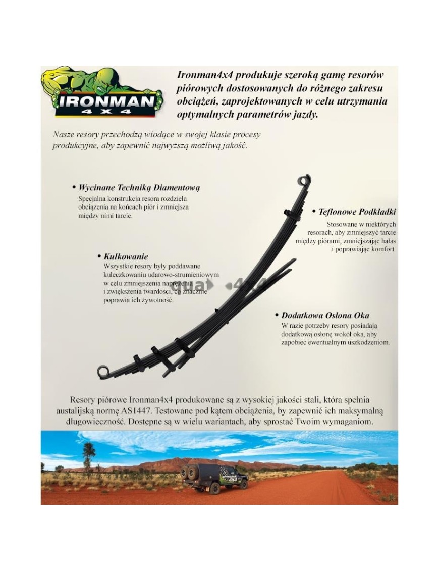 Resor tylny Ironman 4x4 +50 mm, obciążenie bardzo ciężkie — Mitsubishi L200/Triton MV 2024+