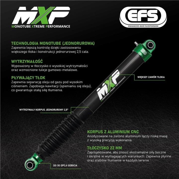 Amortyzator EFS MXP, przód, lift 45 mm - Isuzu D-Max, MU-X, Colorado, BT-50 EFS4WD - ujęcie 6
