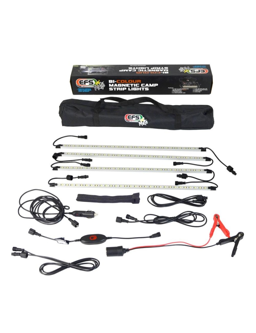 Zestaw oświetlenia biwakowego EFS Ya'Mate Bi-Colour — 4 listwy LED, IP65