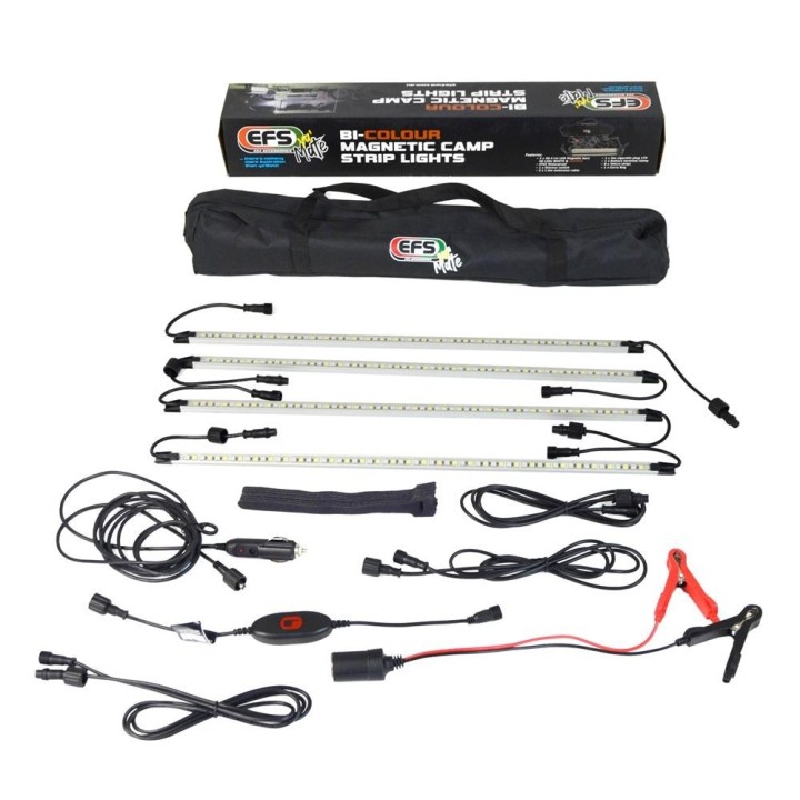 Zestaw oświetlenia biwakowego EFS Ya'Mate Bi-Colour — 4 listwy LED, IP65 EFS4WD