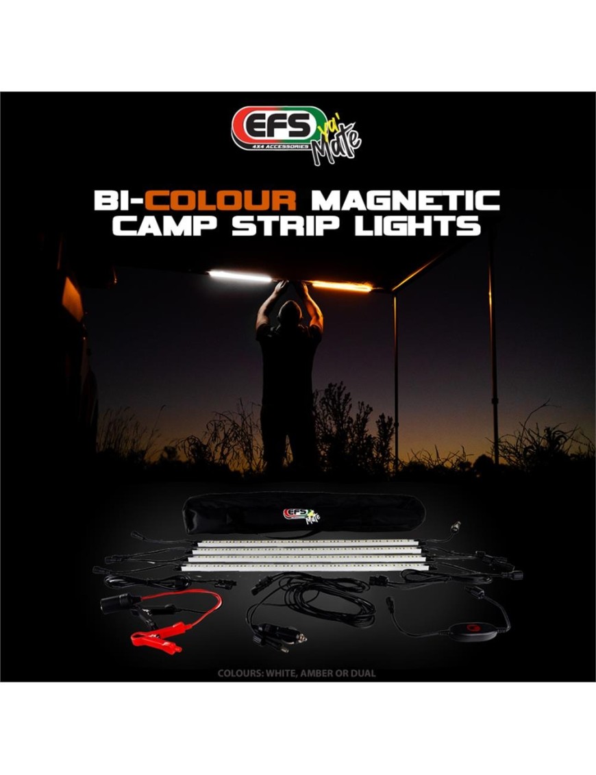 Zestaw oświetlenia biwakowego EFS Ya'Mate Bi-Colour — 4 listwy LED, IP65