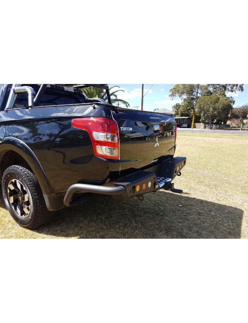 Zderzak tylny stalowy EFS z orurowaniem i światłami LED — Mitsubishi L200 / Triton od 2015