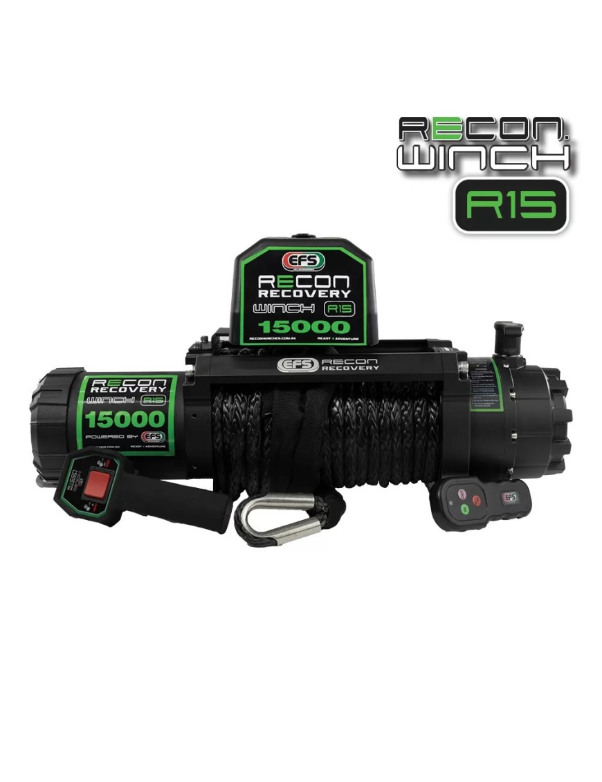 Wyciągarka elektryczna EFS Recon 15 — 6800 kg, 12 V, lina syntetyczna 25 m
