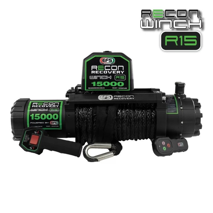 Wyciągarka elektryczna EFS Recon 15 — 6800 kg, 12 V, lina syntetyczna 25 m EFS4WD