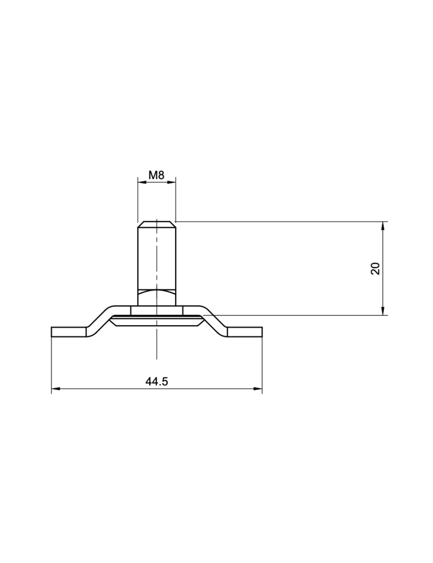 Trzpień Airline Gwintowany śruba M8x20mm