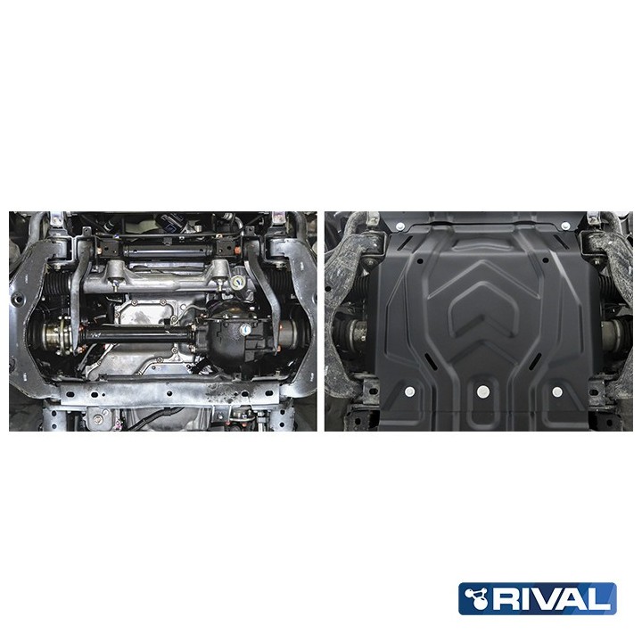 Osłona silnika Rival stal 3 mm — Mitsubishi L200 2015-2023, Pajero Sport od 2016, Fiat Fullback 2016-2020 - ujęcie 3