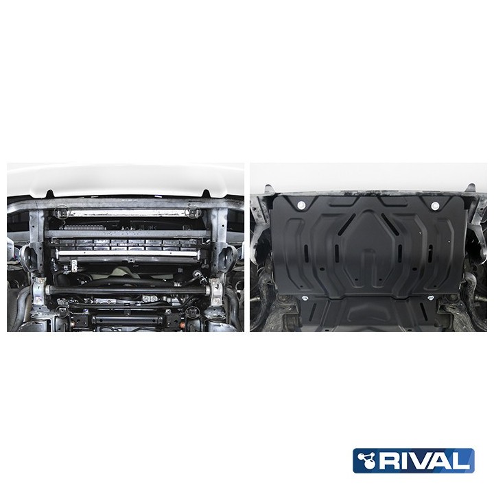 Osłona chłodnicy Rival stal 3 mm — Mitsubishi L200 2015-2023, Pajero Sport od 2016, Fiat Fullback 2016-2020 - ujęcie 3