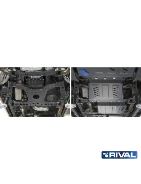 Osłona skrzyni biegów Rival — stal 3 mm — Nissan Navara D40 i D23, Pathfinder R51 2004-2021
