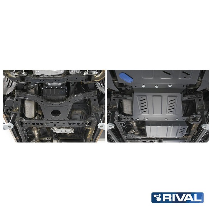 Osłona skrzyni biegów Rival — stal 3 mm — Nissan Navara D40 i D23, Pathfinder R51 2004-2021 - ujęcie 5