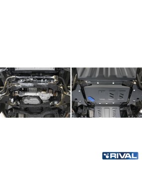 Osłona silnika Rival stal 3 mm — Nissan Navara 2004-2021, Pathfinder 2004-2014, Mercedes-Benz X-Class 2017-2020