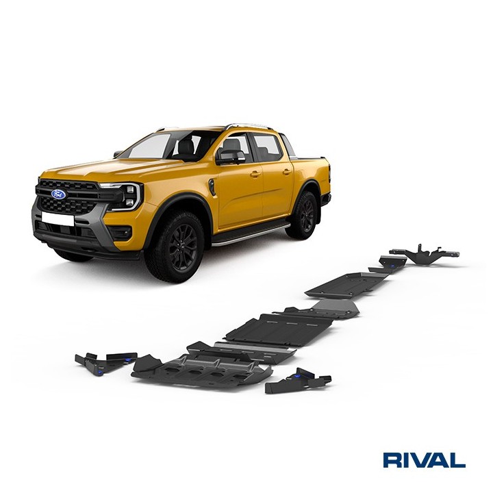 Zestaw osłon Rival — chłodnica, silnik, skrzynia, reduktor, zbiornik, AdBlue, wahacze, dyfer — Ford Ranger 2011-2022