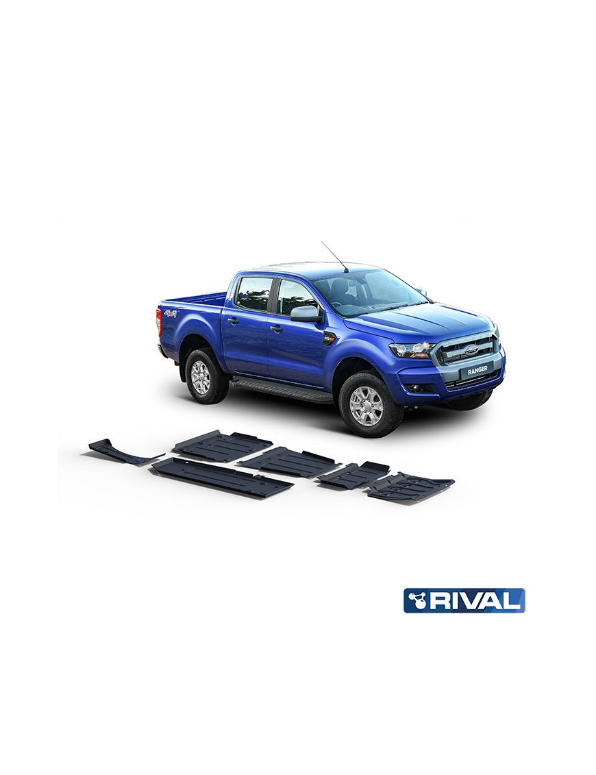 Zestaw osłon stalowych Rival — chłodnica, silnik, skrzynia, reduktor, zbiornik, AdBlue — Ford Ranger 2011-2022