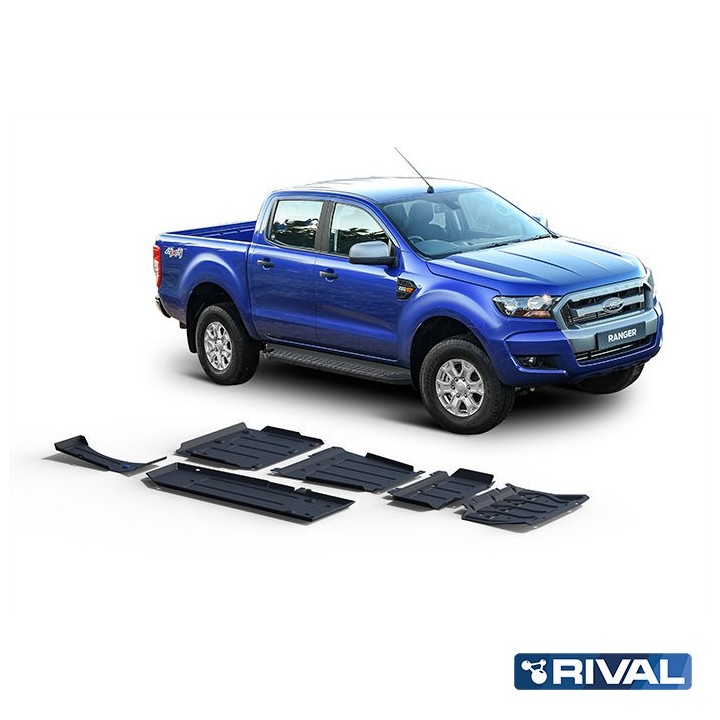 Zestaw osłon stalowych Rival — chłodnica, silnik, skrzynia, reduktor, zbiornik, AdBlue — Ford Ranger 2011-2022