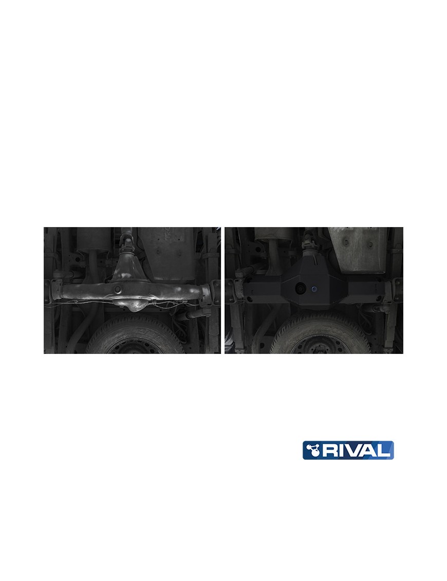 Osłona dyferencjału tylnego Rival stal 3 mm — Toyota Hilux VIII od 2015