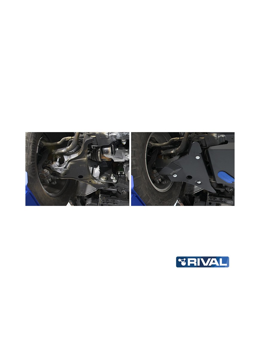 Osłona wahaczy przednich Rival — stal 3 mm — Nissan Navara 2,3 diesel 2014-2021
