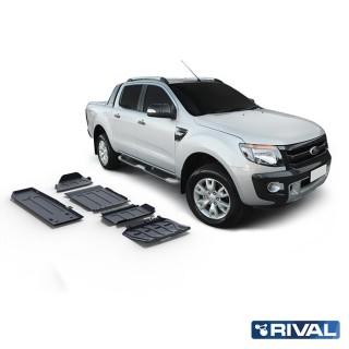 Zestaw osłon stalowych Rival — chłodnica, silnik, skrzynia, reduktor, zbiornik — Ford Ranger 2011-2022