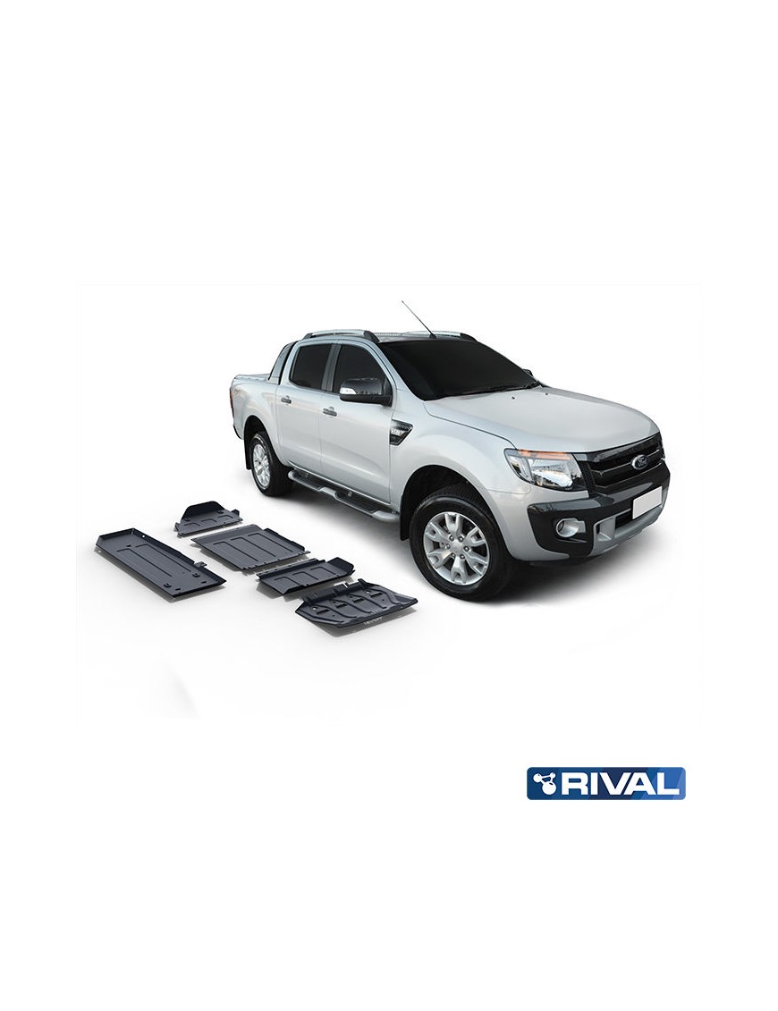 Zestaw osłon stalowych Rival — chłodnica, silnik, skrzynia, reduktor, zbiornik — Ford Ranger 2011-2022