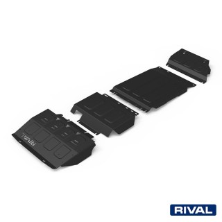 Zestaw osłon stalowych Rival — chłodnica, silnik, skrzynia, reduktor — Ford Ranger 2011-2022