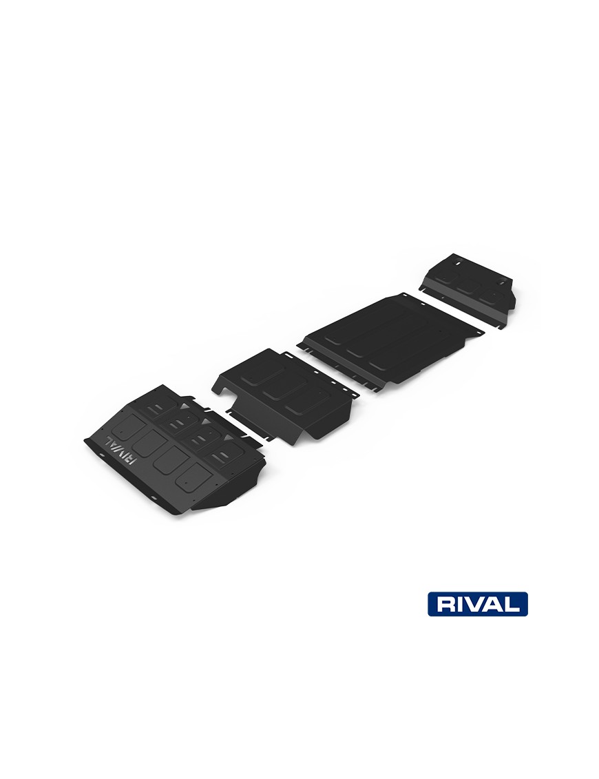 Zestaw osłon stalowych Rival — chłodnica, silnik, skrzynia, reduktor — Ford Ranger 2011-2022