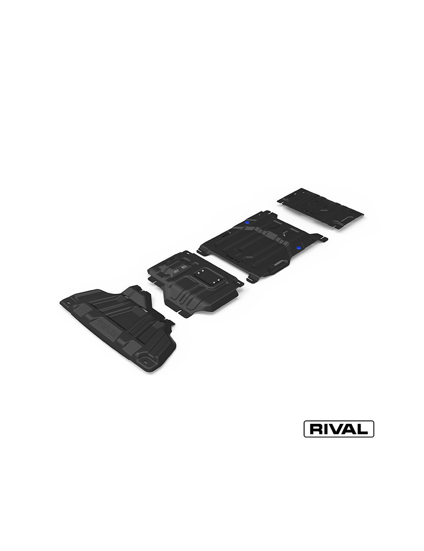 Zestaw osłon Rival 3 mm — chłodnica, silnik, skrzynia, reduktor — Ford Ranger i Everest od 2022, VW Amarok