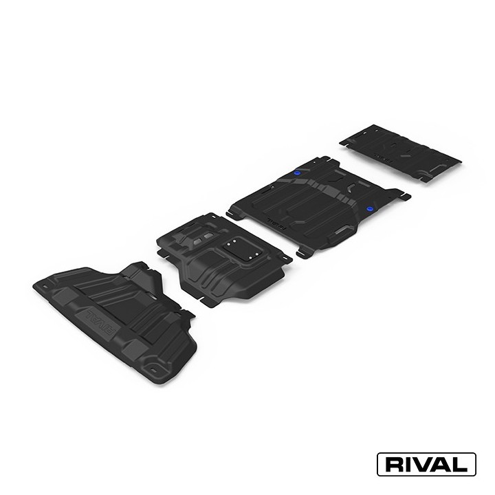 Zestaw osłon Rival 3 mm — chłodnica, silnik, skrzynia, reduktor — Ford Ranger i Everest od 2022, VW Amarok