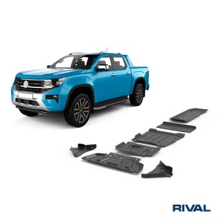 Zestaw osłon stalowych Rival 3 mm — chłodnica, silnik, skrzynia, reduktor, zbiornik, wahacze — Ford Ranger, VW - ujęcie 2