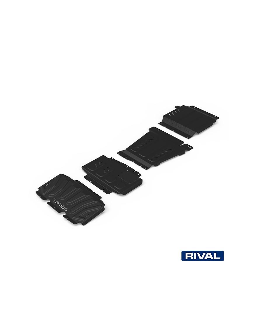 Zestaw osłon Rival ze stali — chłodnica, silnik, skrzynia, reduktor — Nissan Navara, Renault Alaskan